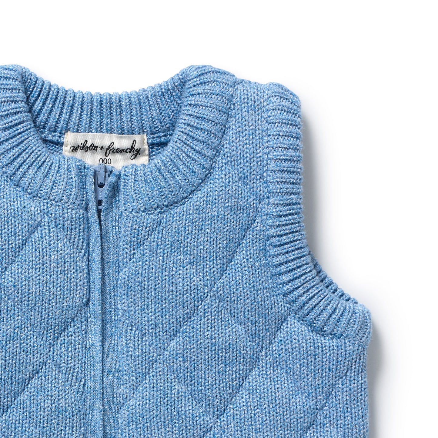 Wilson & Frenchy Organic Knitted Vest Frosted Blue