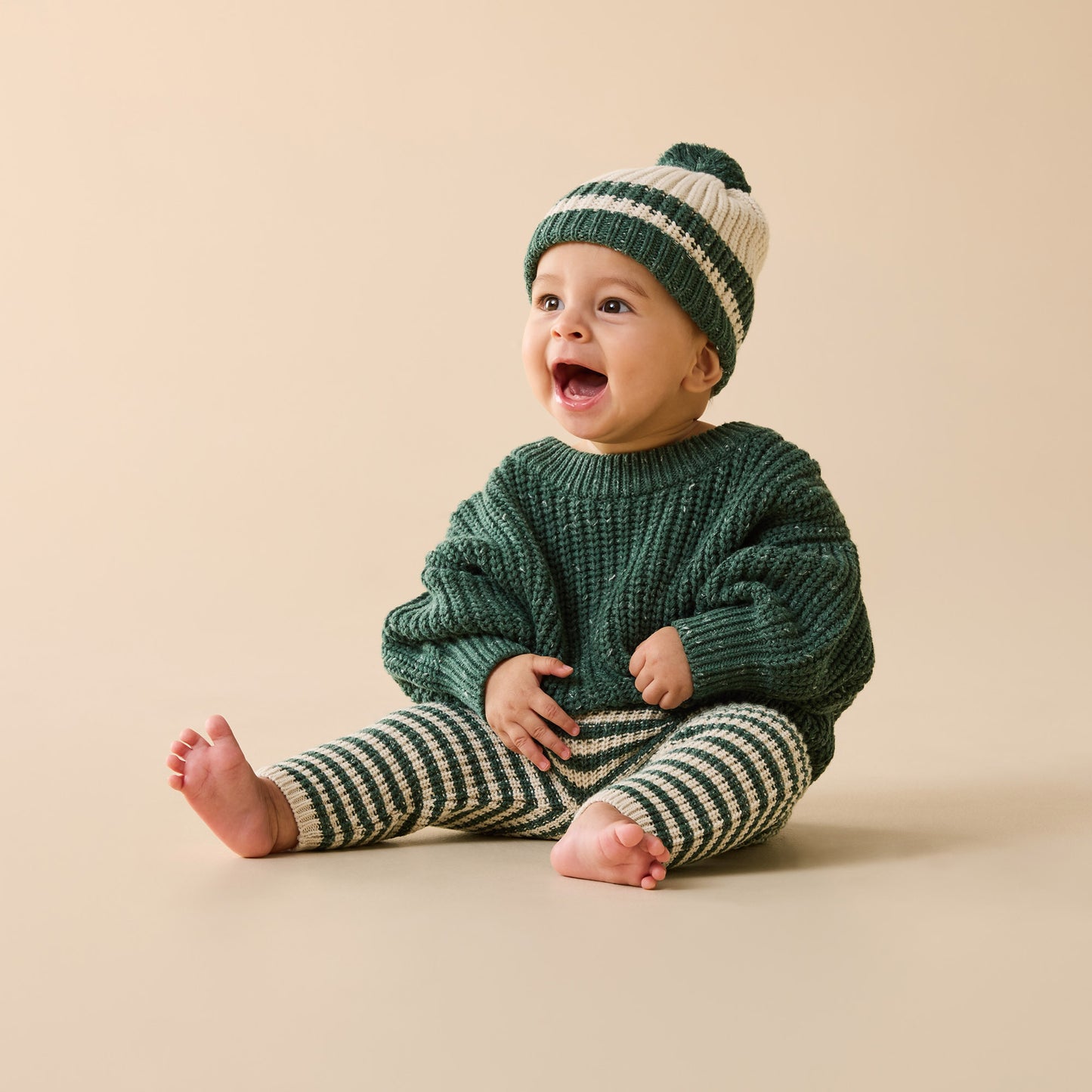 Wilson & Frenchy Organic Knitted Stripe Legging Clover