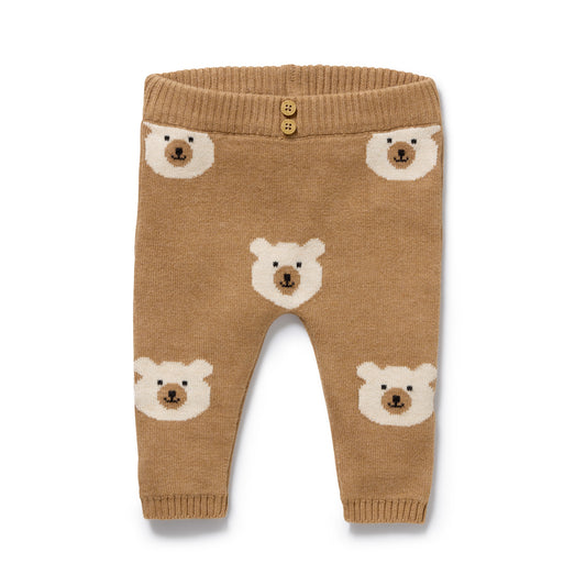 Wilson & Frenchy Organic Knitted Jacquard Legging Beary Cute