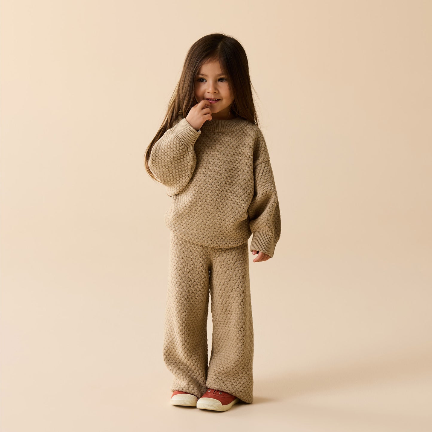Wilson & Frenchy Organic Knitted Bubble Pant Oat
