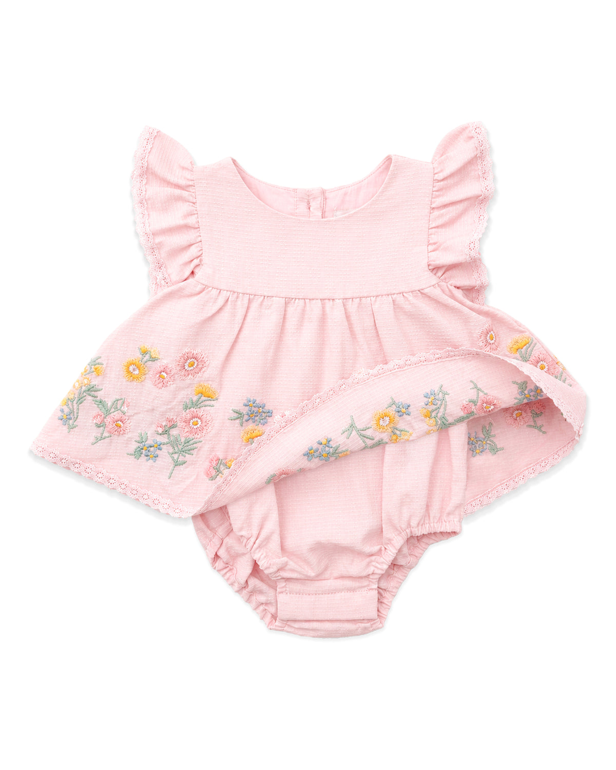 Minihaha Pia Embroidery Overlay Bodysuit