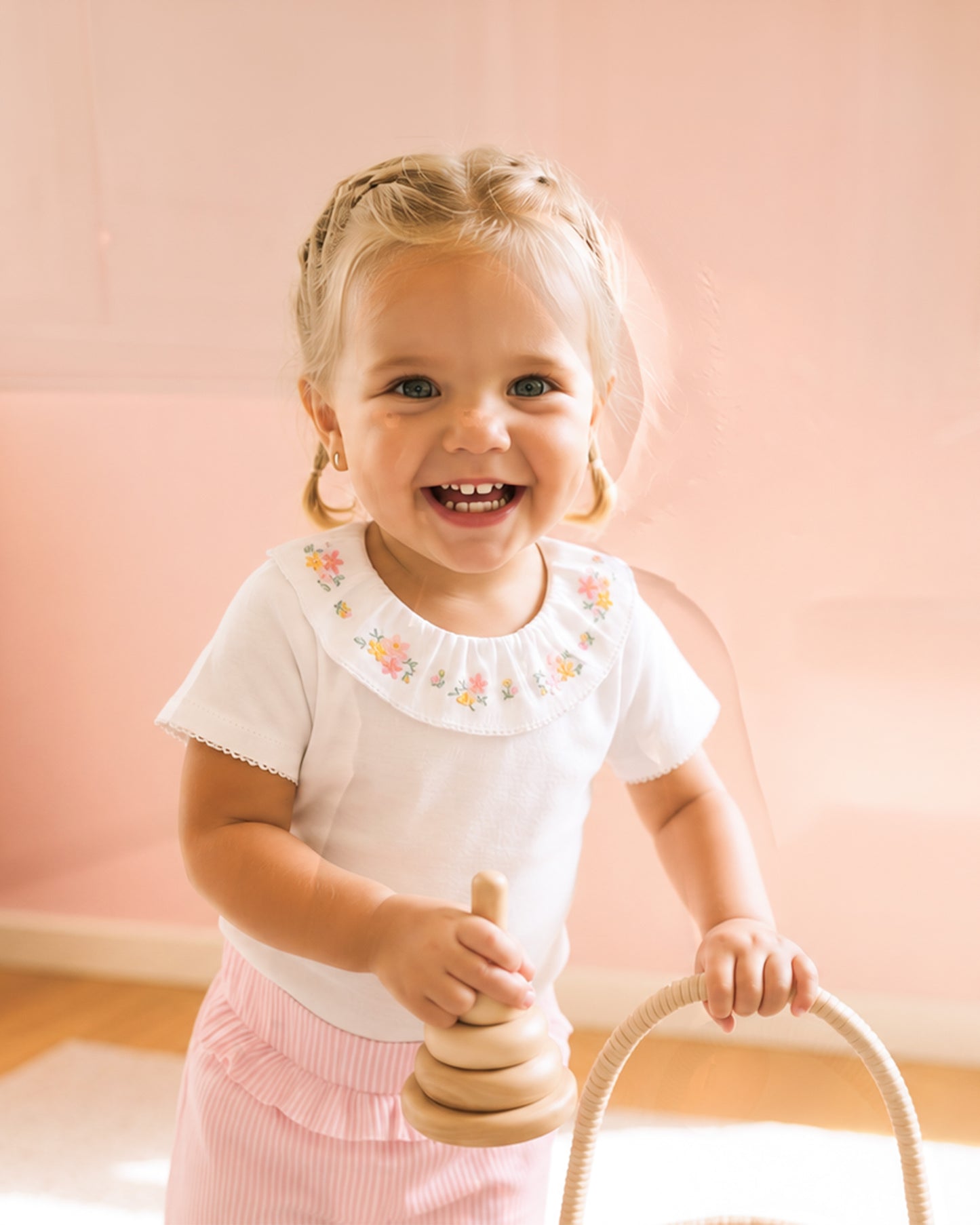 Minihaha Willa Organic Embroidered Collar Bodysuit