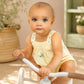 Minihaha Libby Check Romper with Embroidery Straps