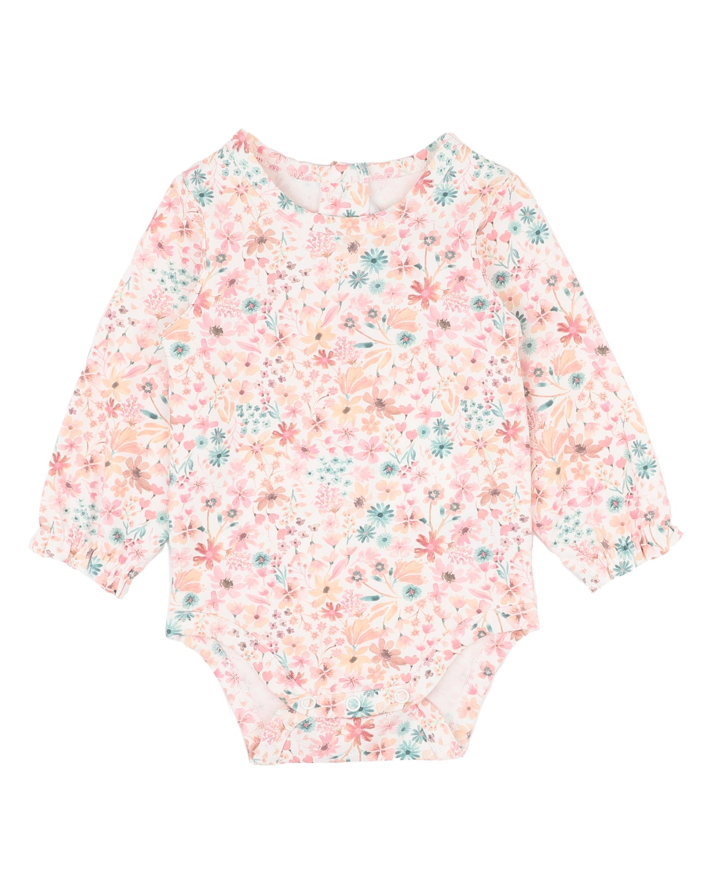 Minihaha Baby Fern Floral Organic Long Sleeve Bodysuit