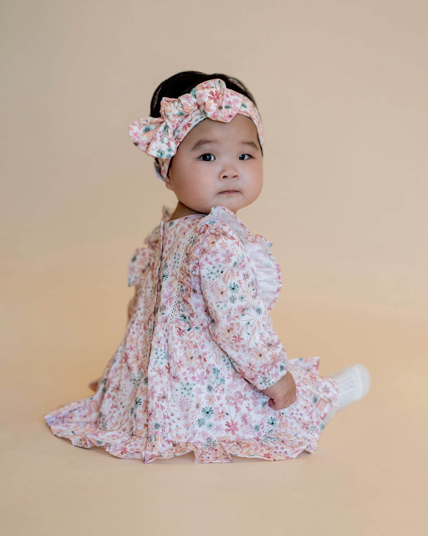 Minihaha Baby Fern Floral Organic Overlay Dress