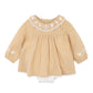 Minihaha Baby Winnie Embroidery Gingham Overlay Dress Mustard Check