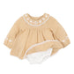 Minihaha Baby Winnie Embroidery Gingham Overlay Dress Mustard Check