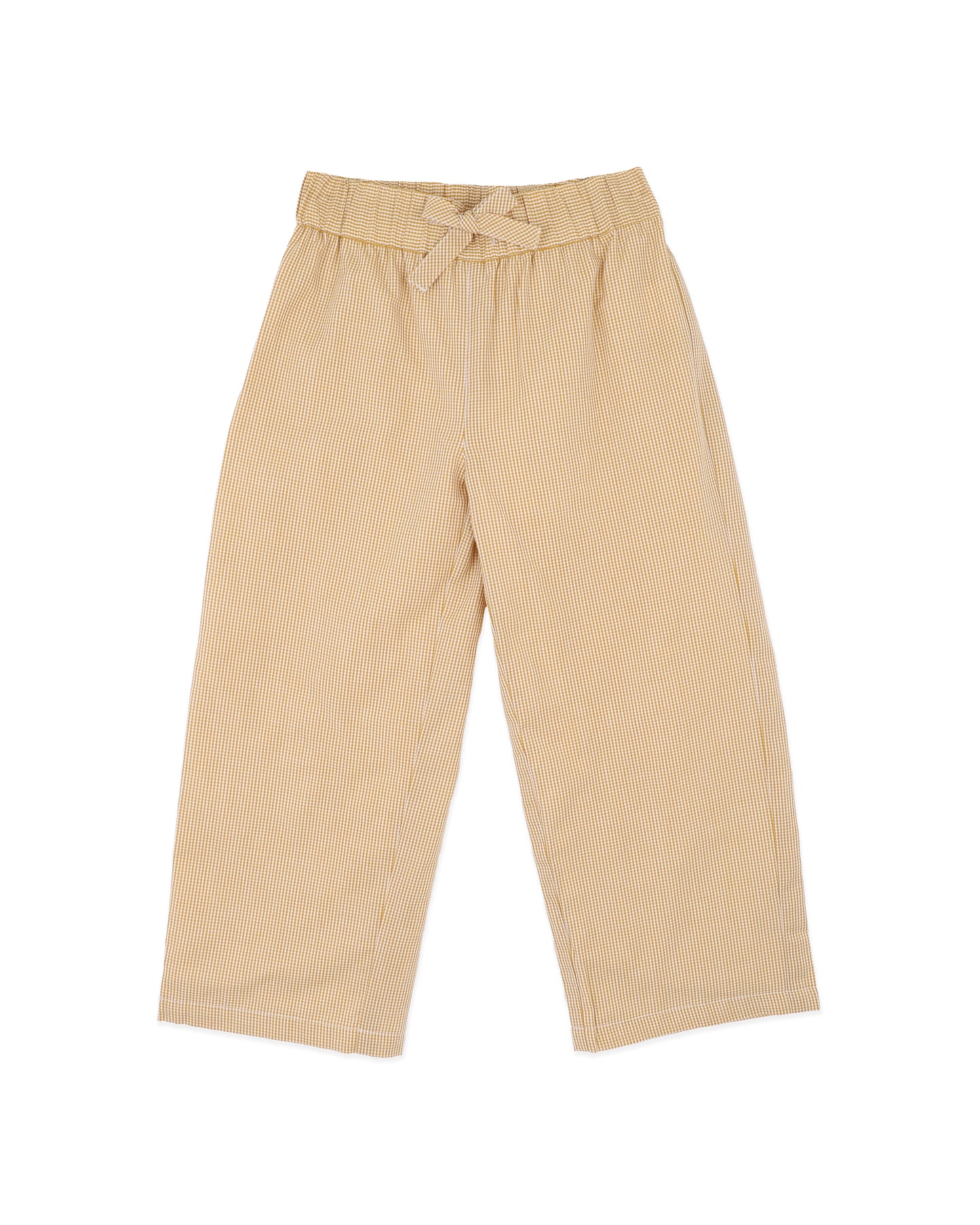 Minihaha Girls Winnie Gingham Pull On Jeans Mustard Check