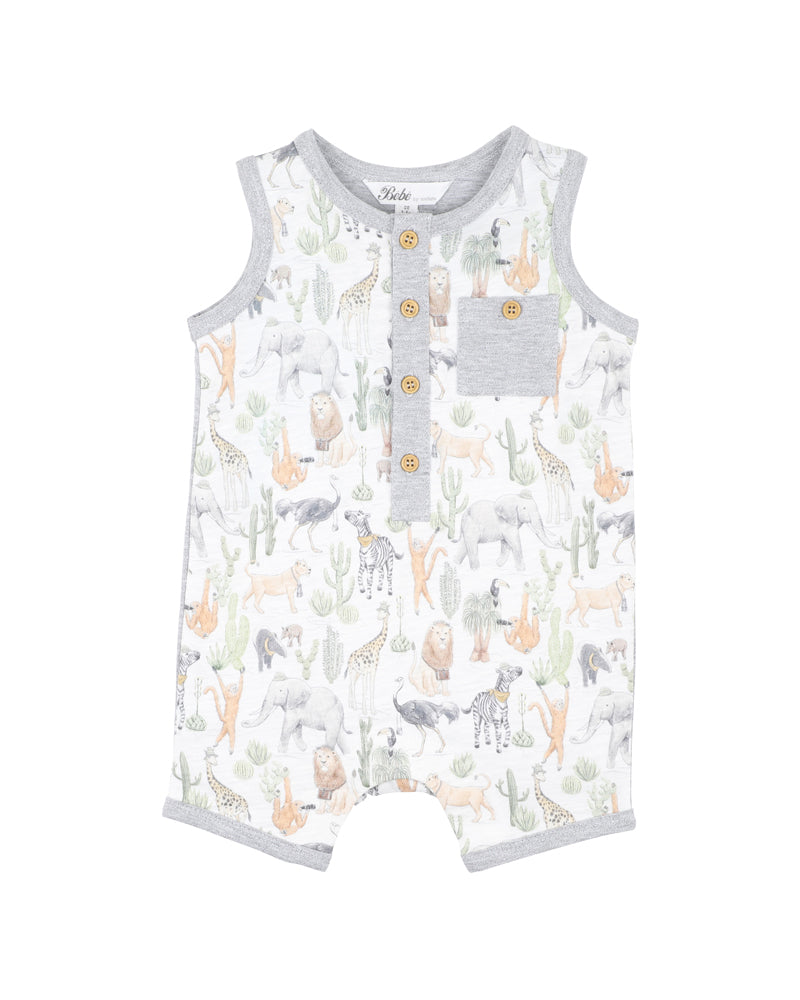 Minihaha Lion Cub Romper Ellis Print