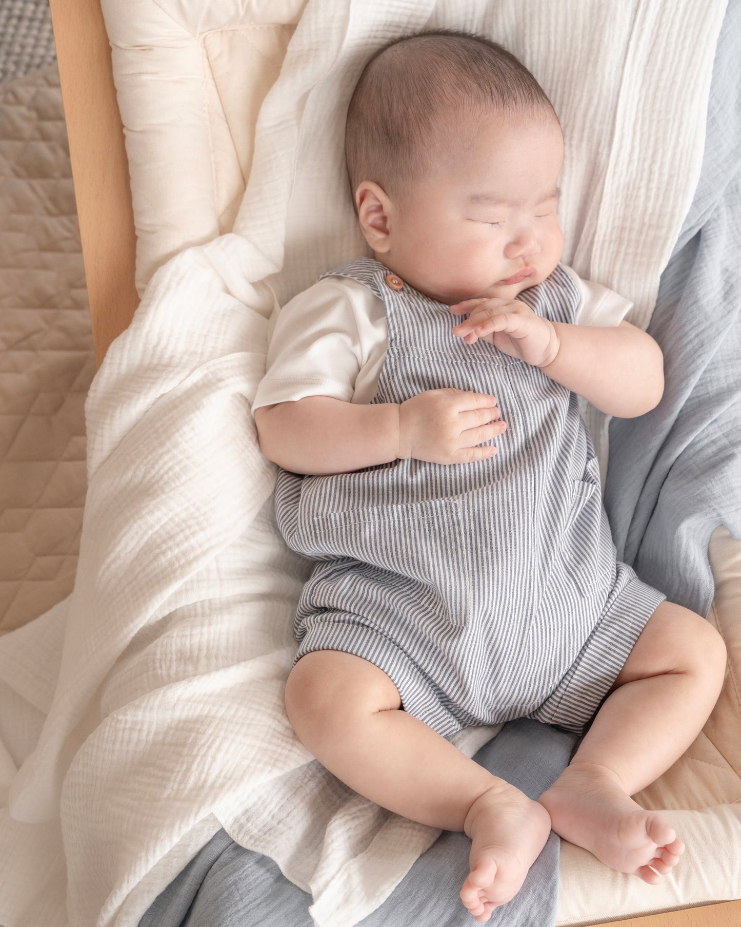 Minihaha Brady Stripe Woven Overalls Indigo Stripe