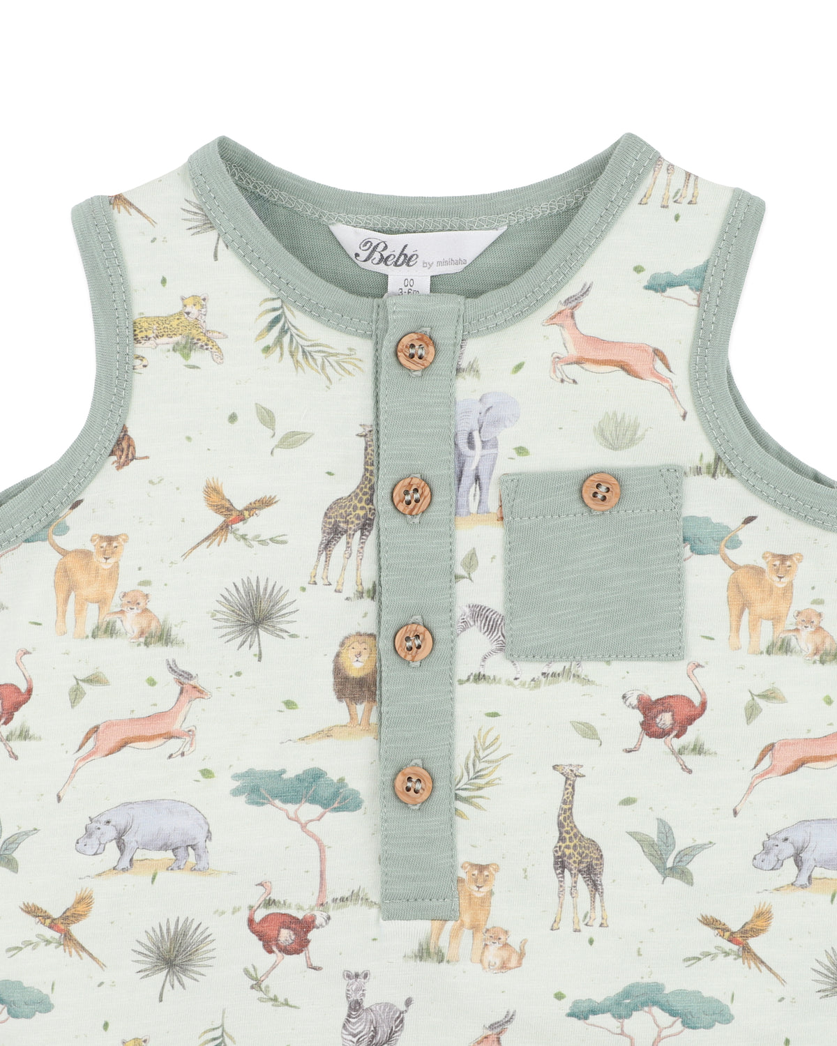 Minihaha Sway Print Elephant Romper