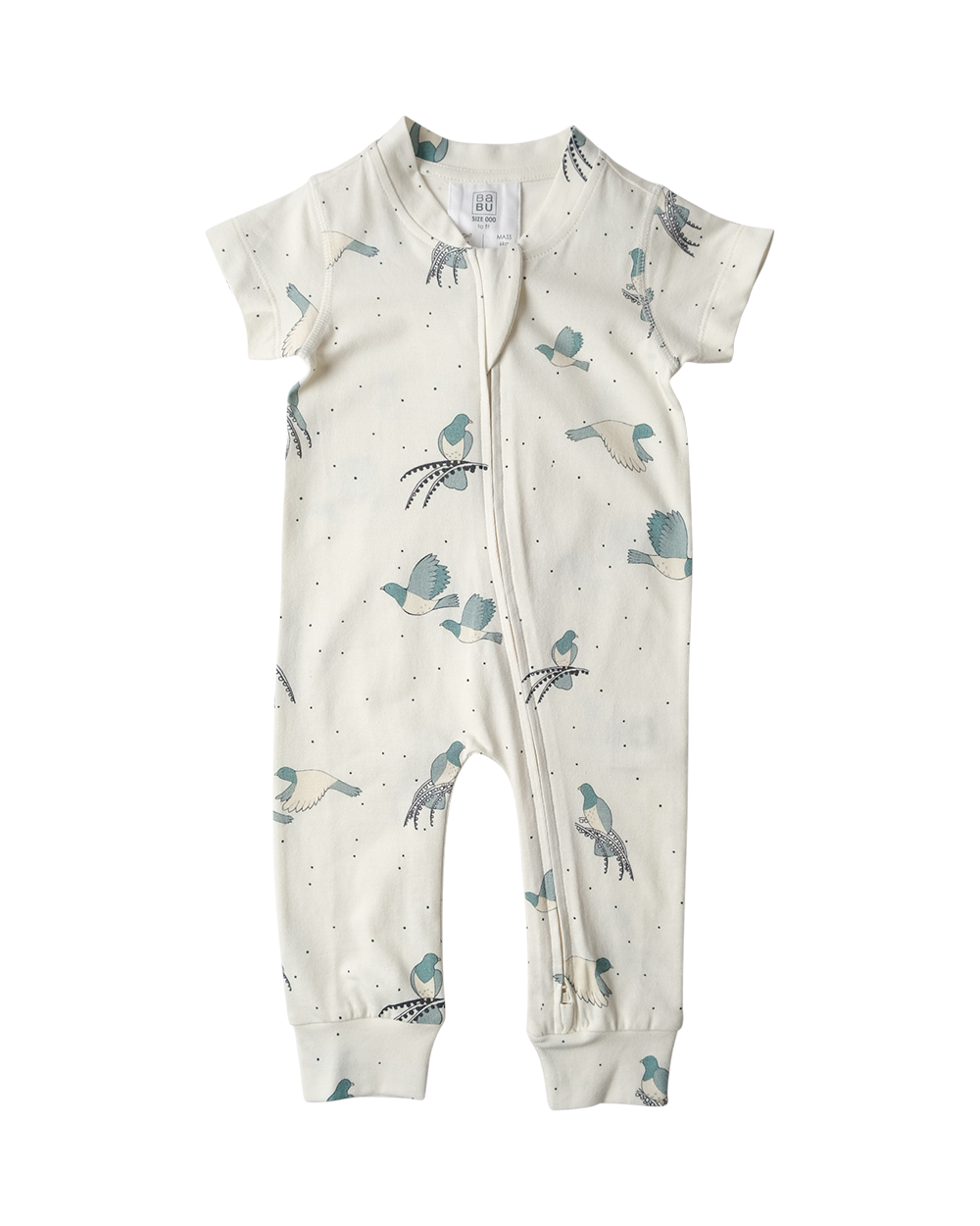 Babu Organic Cotton Short Sleeve Onesie Kererū