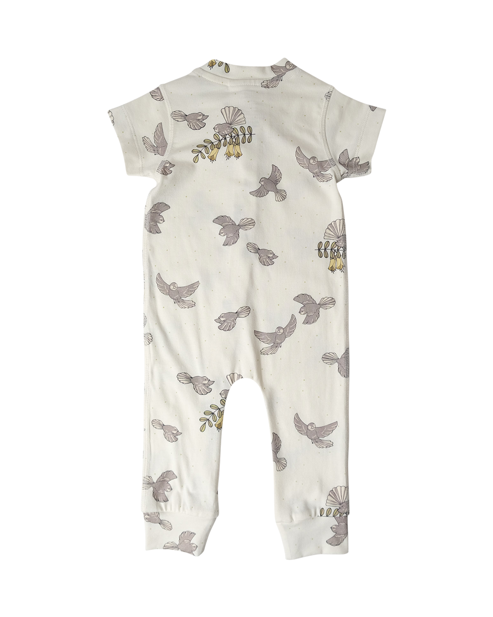 Babu Organic Cotton Short Sleeve Onesie Fantail