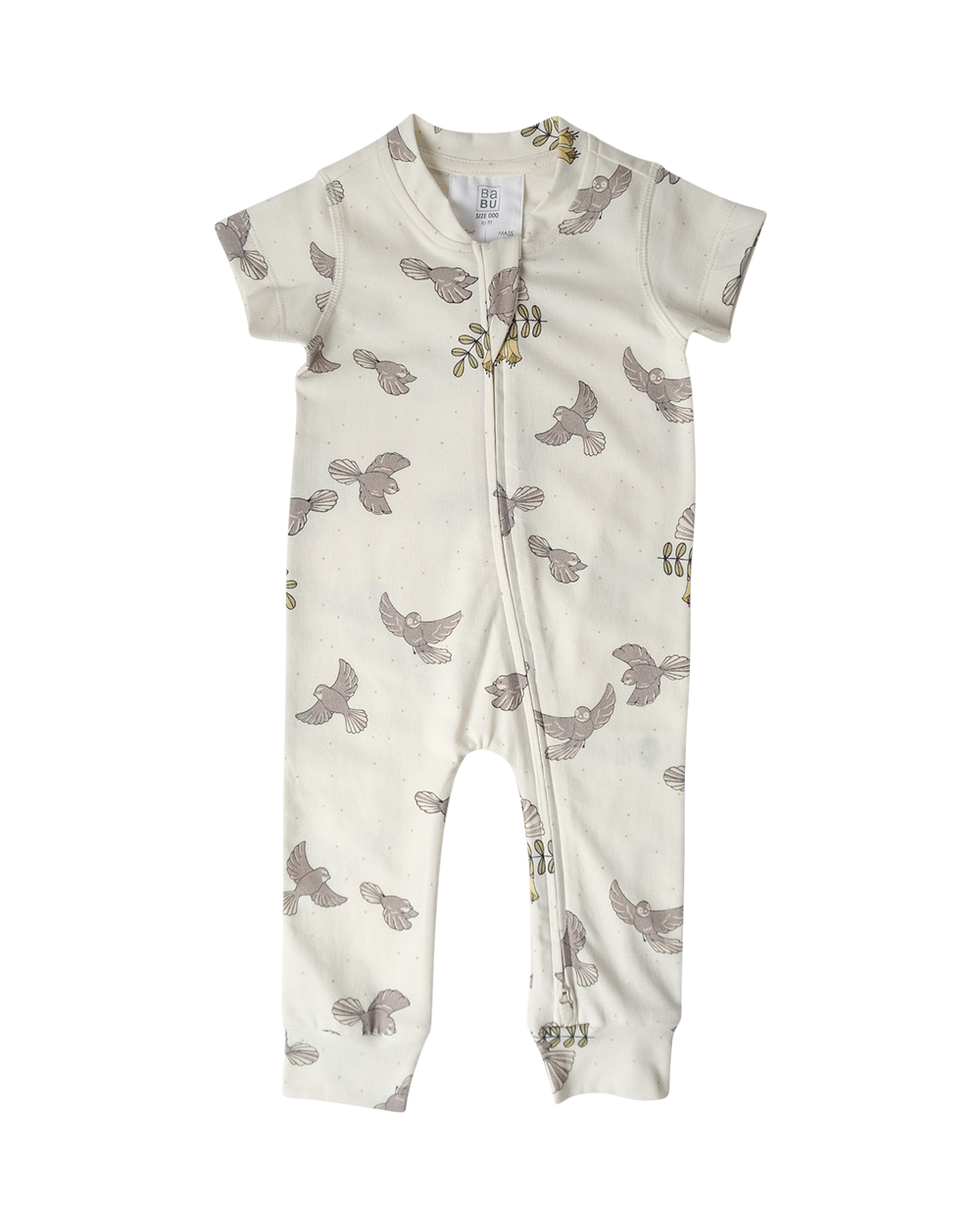 Babu Organic Cotton Short Sleeve Onesie Fantail