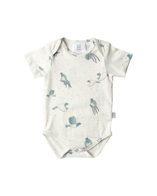 Babu Organic Cotton Short Sleeve Bodysuit Kererū