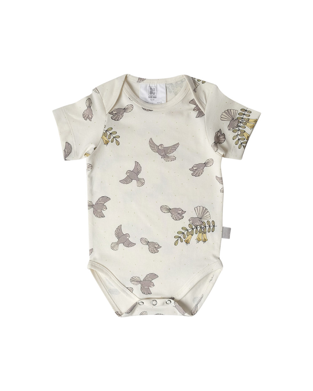 Babu Organic Cotton Short Sleeve Bodysuit Fantail