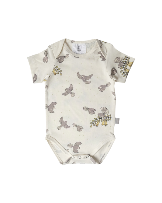 Babu Organic Cotton Short Sleeve Bodysuit Fantail