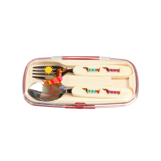 Children's Cutlery Set Sunny Sausage Dog