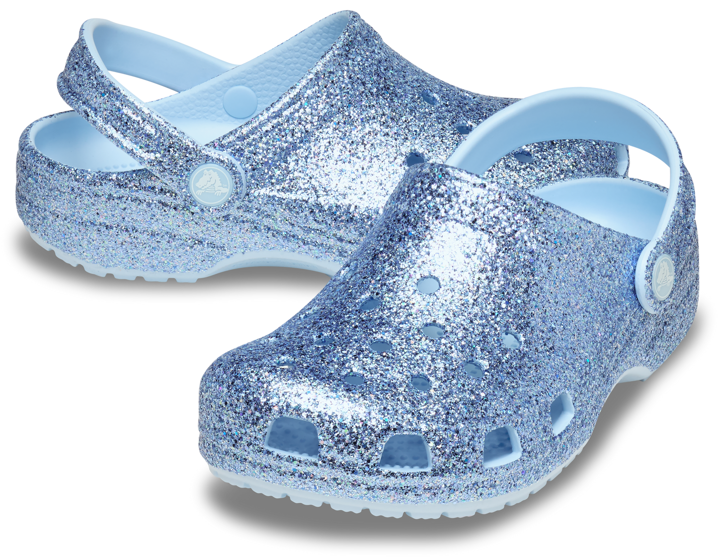 Crocs Classic Chunky Glitter Clog Toddlers Blue Frost