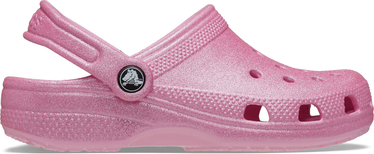 Crocs Classic Glitter Clog Toddlers Pink Tweed