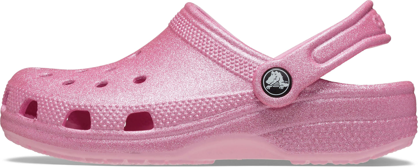 Crocs Classic Glitter Clog Toddlers Pink Tweed