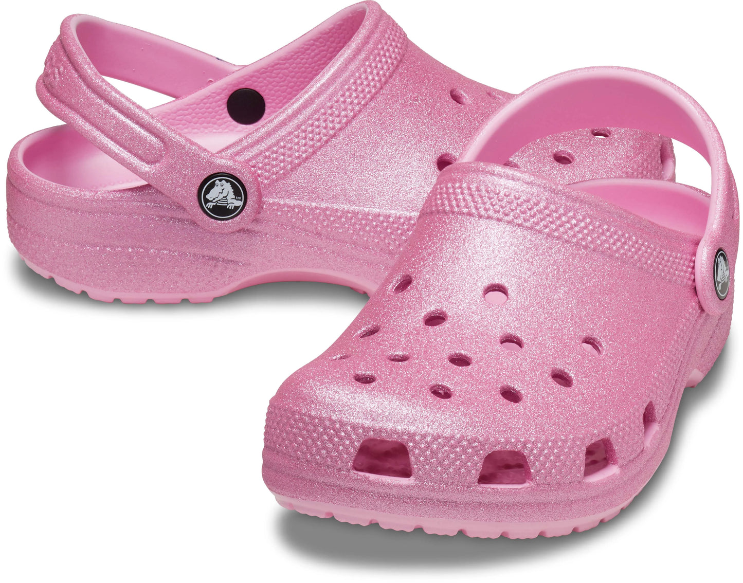 Crocs Classic Glitter Clog Toddlers Pink Tweed