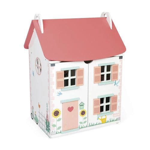 Janod Dolls House with Furniture & Family
