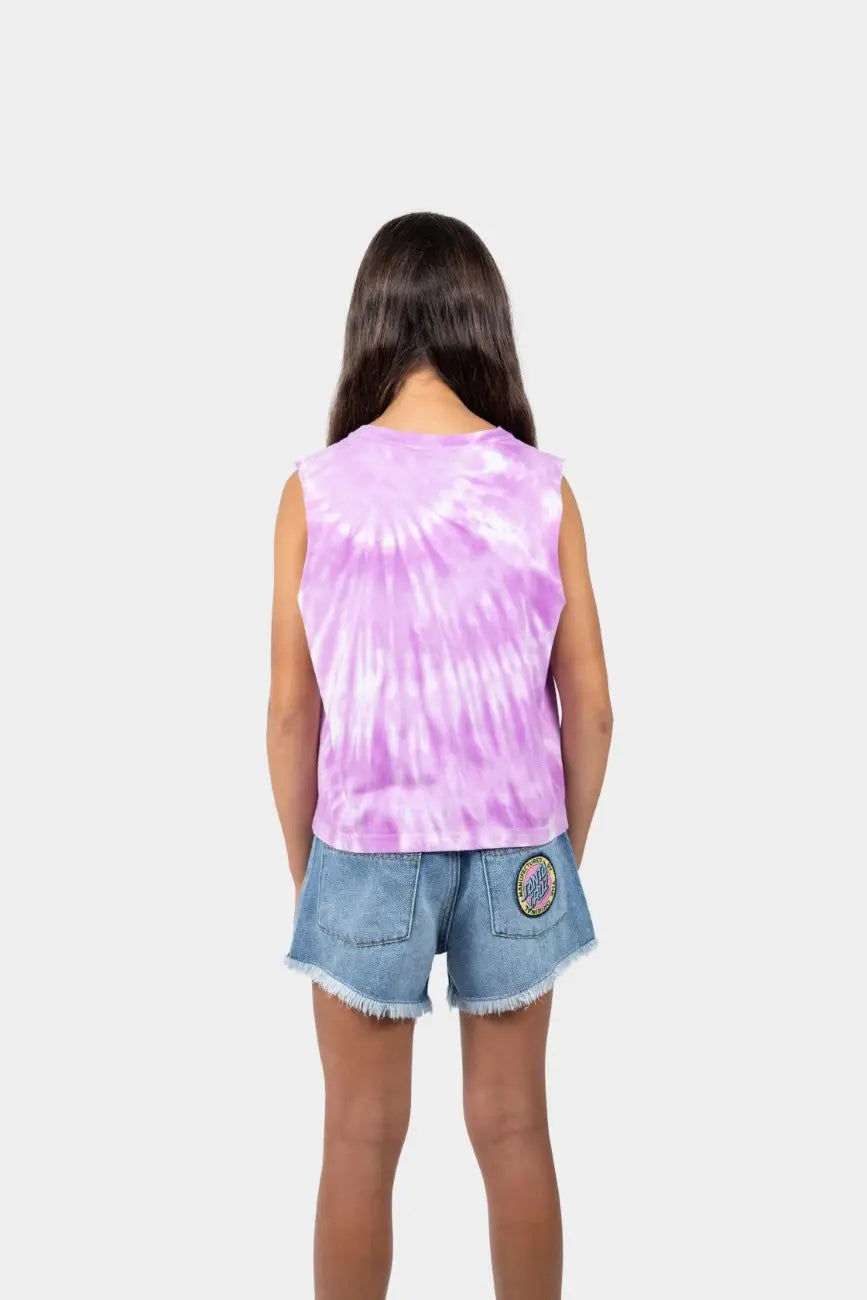 Santa Cruz MFG Dot Mono Front Muscle Tee Pale Pink Tie Dye