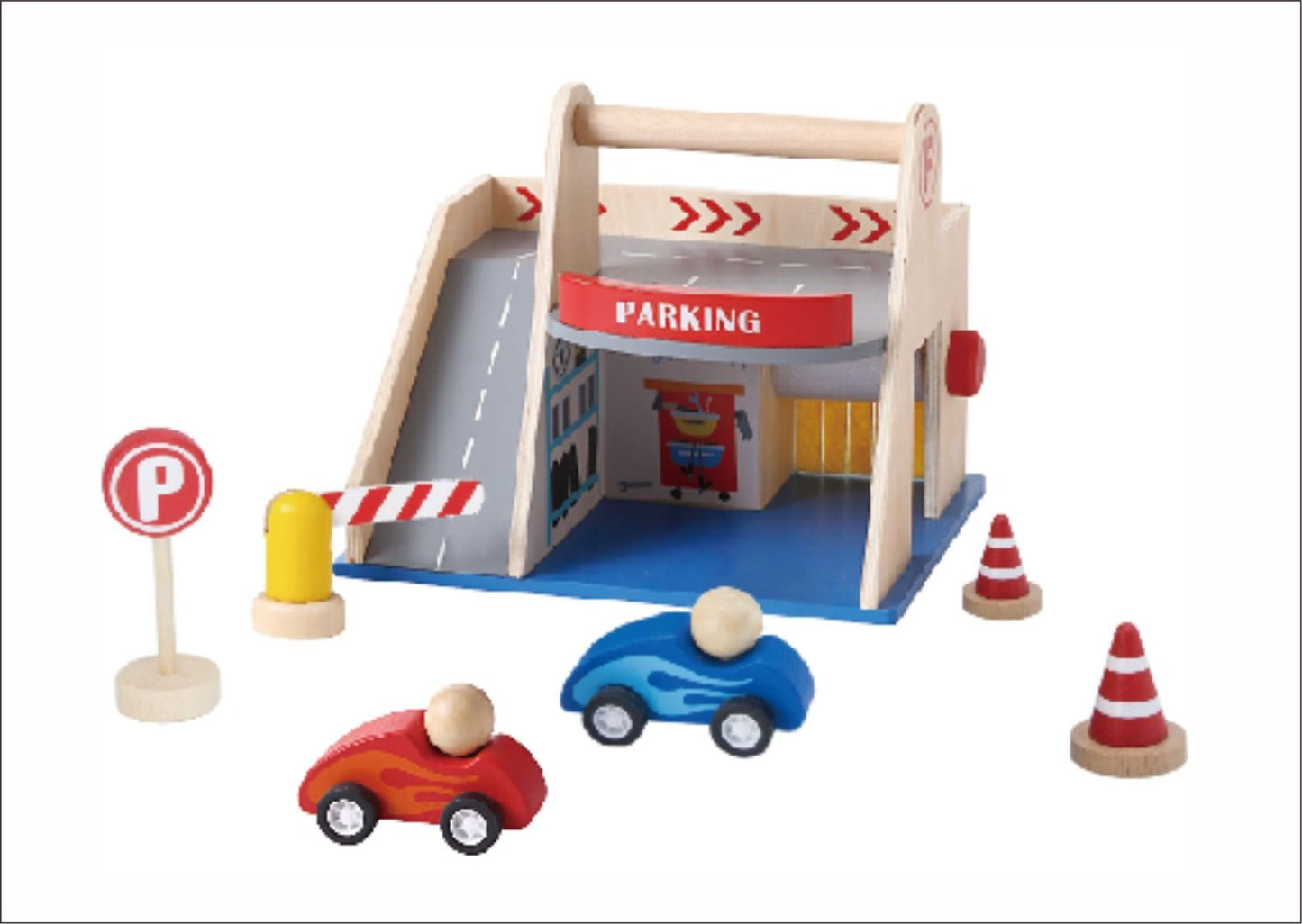 Wooden Car Park Play Set