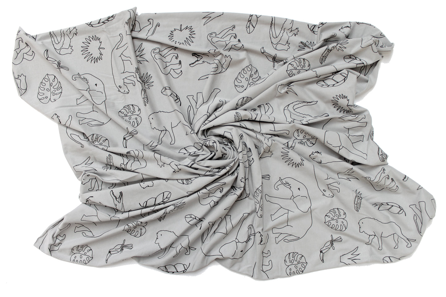 Burrow & Be Organic Cotton Stretchy Swaddle Jungle Grey