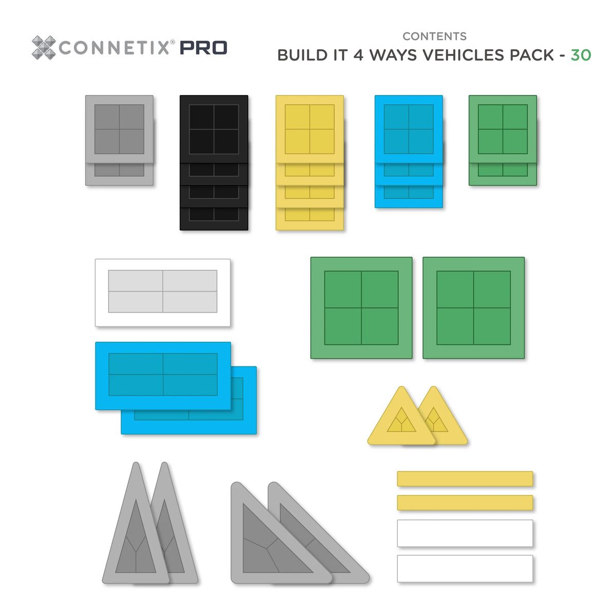 Connetix PRO Build It 4 Ways Vehicles Pack 30 pc