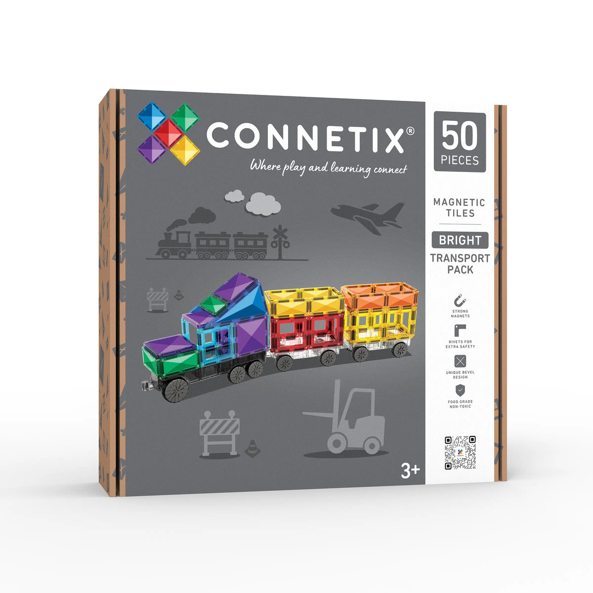 Connetix Bright Transport Pack 50 pc