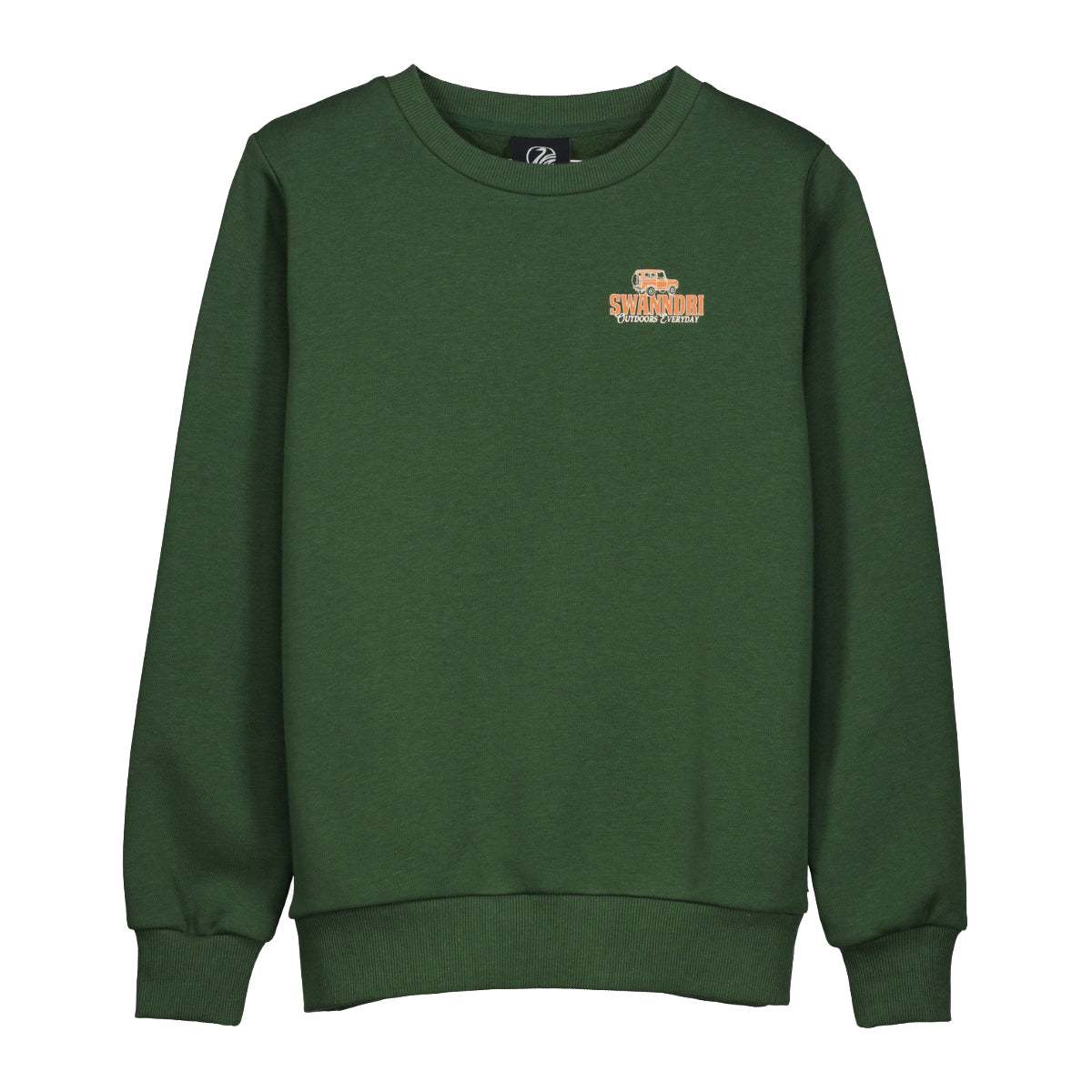 Swanndri Bankside Printed Crew Hunter Green/Burnt Orange