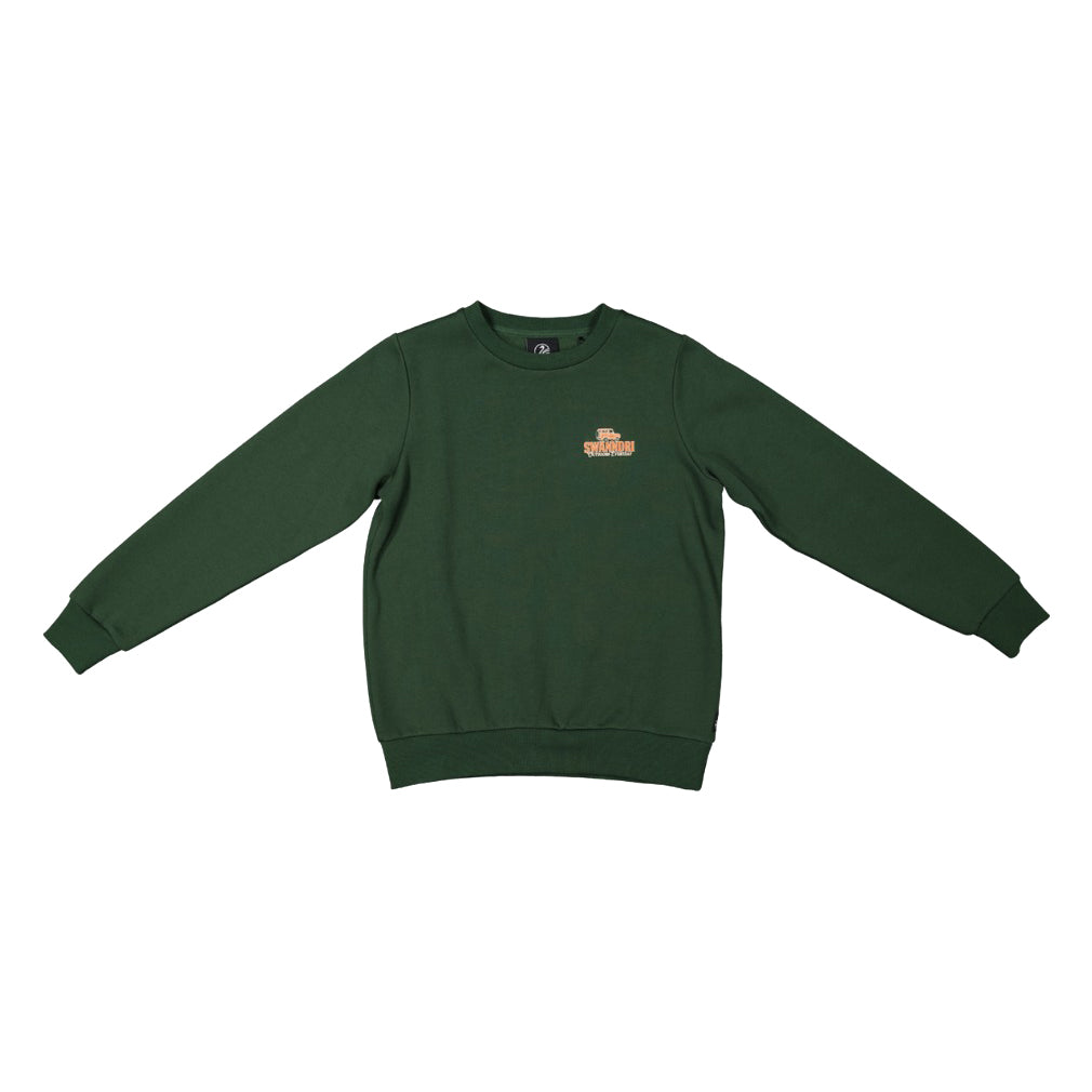 Swanndri Bankside Printed Crew Hunter Green/Burnt Orange