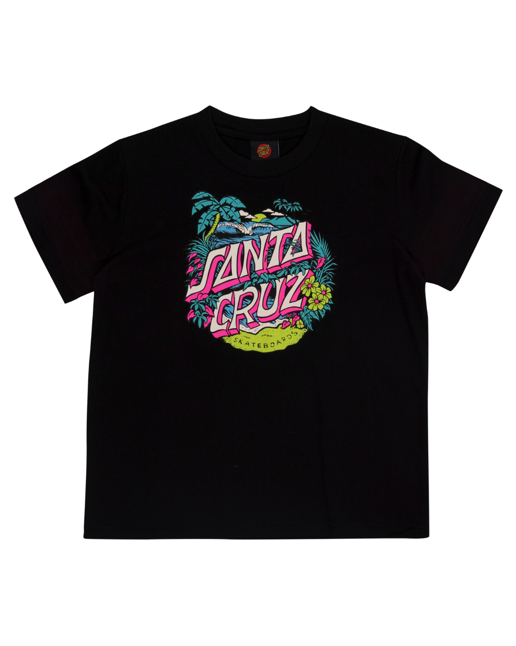 Santa Cruz Aloha Dot Front Tee Black