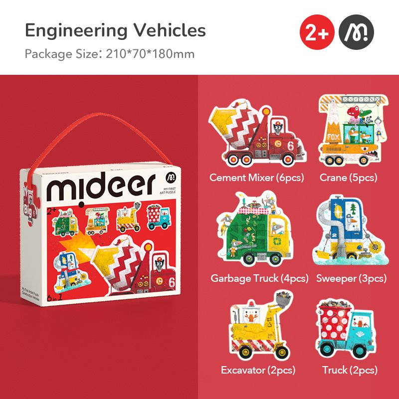 Mideer My First Puzzle Construction Vehicles