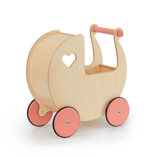 Moover Classic Doll Pram Natural & Pink