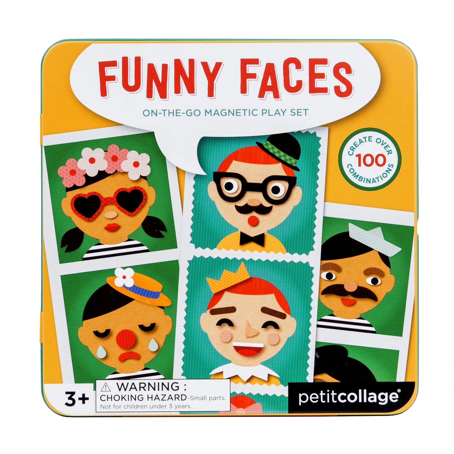 Le Petit Collage On-The-Go Magnetic Play Set Funny Faces