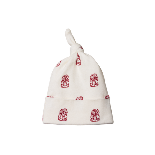 Nature Baby Cotton Knotted Beanie Tiki Print