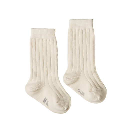 Nature Baby Organic Cotton Rib Socks Natural