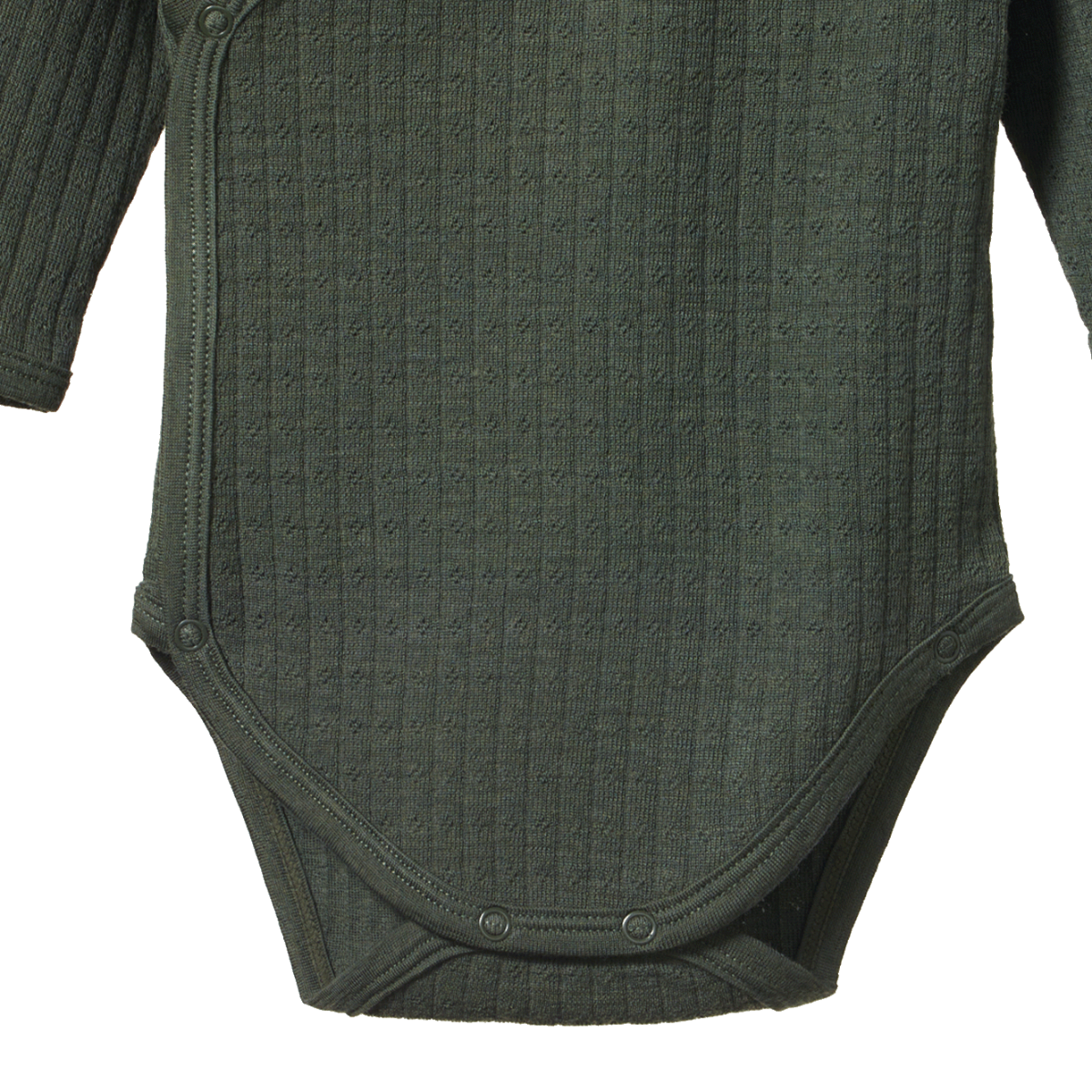 Nature Baby Merino Long Sleeve Kimono Bodysuit Pointelle Thyme