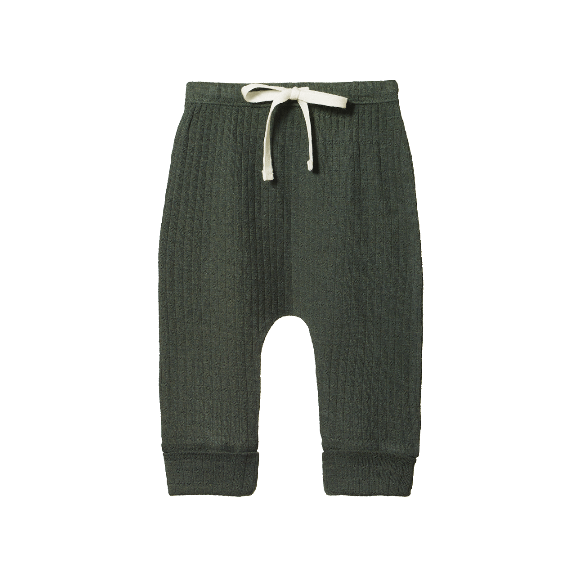 Nature Baby Merino Essential Drawstring Pants Pointelle Thyme