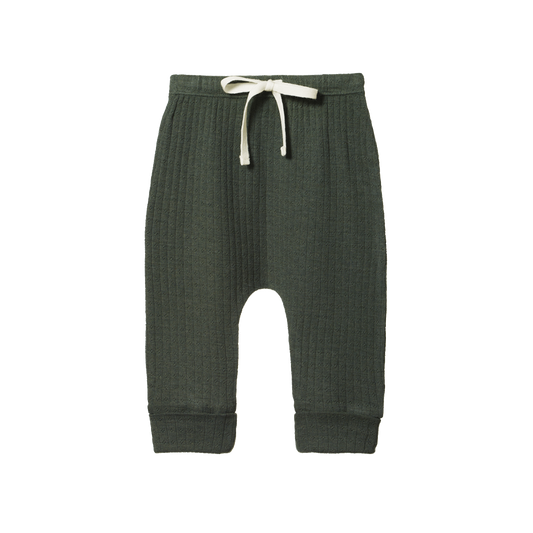 Nature Baby Merino Essential Drawstring Pants Pointelle Thyme