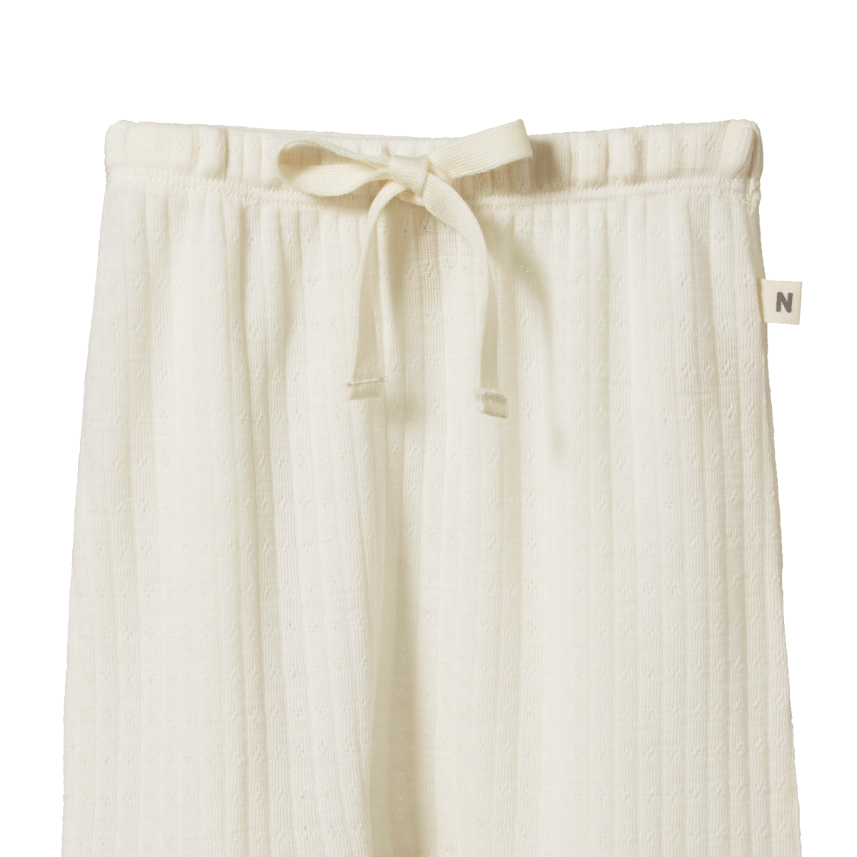 Nature Baby Merino Essential Drawstring Pants Pointelle Natural