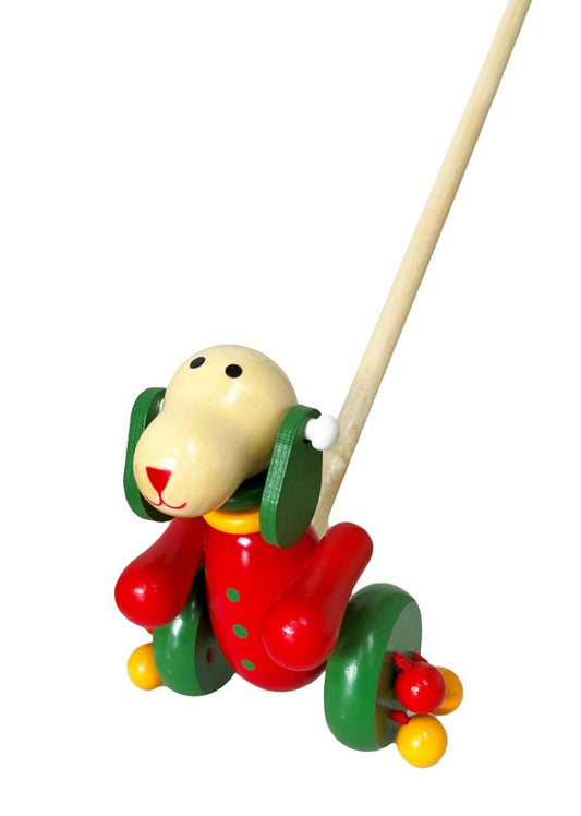 Wooden Push Along Toy Dog