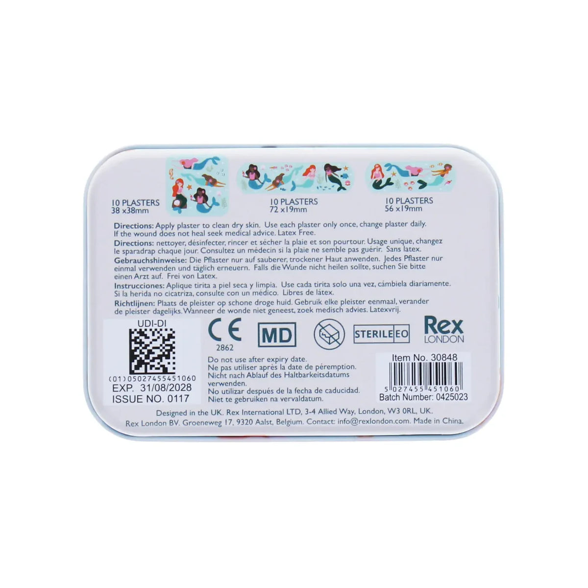 Mermaid Plasters In A Tin