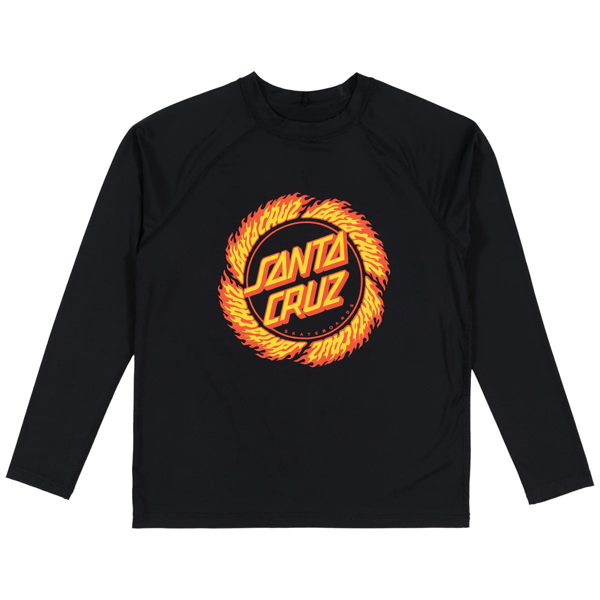 Santa Cruz Flame Ringed Dot Front Rashguard Black