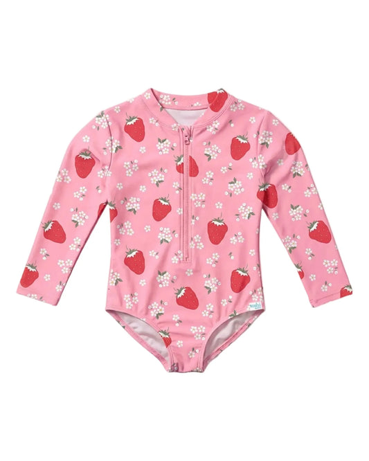 Toshi Girls Swim Bodysuit Twinkle Strawberry