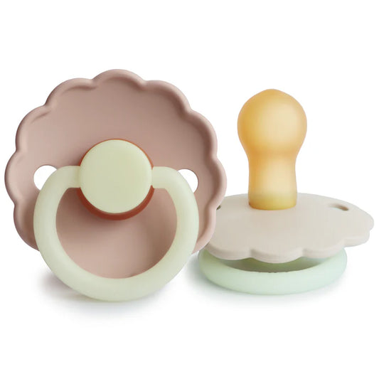 Frigg Daisy Natural Rubber Pacifiers Blush | Cream Night