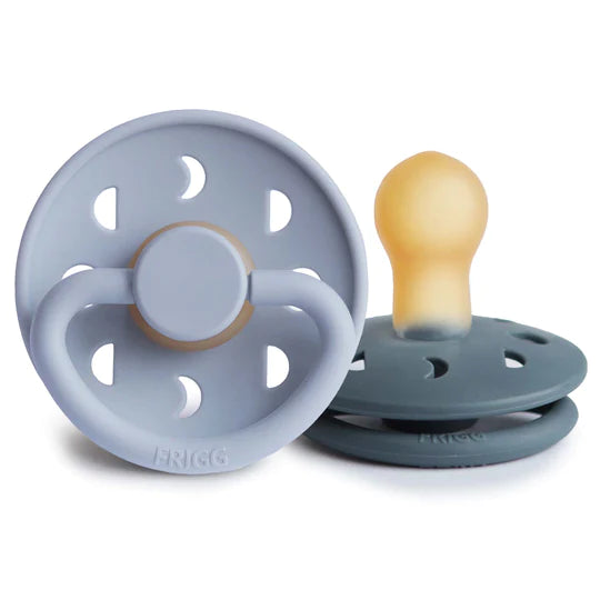 Frigg Moon Phase Natural Rubber Pacifiers Powder Blue | Slate